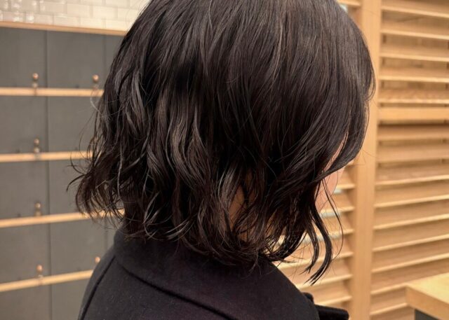 ボブパーマ コテ巻き風 森ノ宮