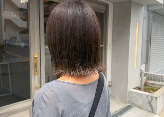 白髪ぼかしカラー オリーブグレージュ 豊中